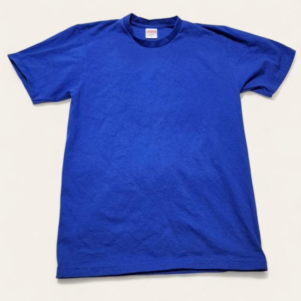 Supreme T-Shirt Blank‎ Short Sleeve Crewneck Medium Blue Streetwear Essential